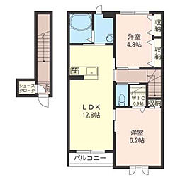 ソレアード1 2LDKの間取図画像