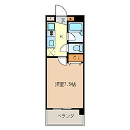 JCSTATION143 1Kの間取図画像