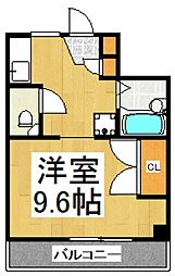 ポプルス志木 ワンルームの間取図画像