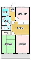 スプリングコート2 3DKの間取図画像