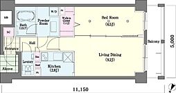 クラスけやき通り 1LDKの間取図画像