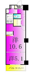 アルファコート西新井 4階1LDKの間取り