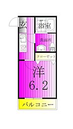 グローリオ 2階1Kの間取り