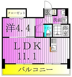 東武伊勢崎線 西新井駅 徒歩6分の賃貸マンション 7階1LDKの間取り