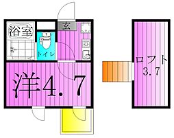 Amitie Ojikamiya 3階1Kの間取り