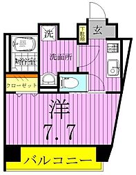 フェルクルールプレスト千住関屋 7階1Kの間取り
