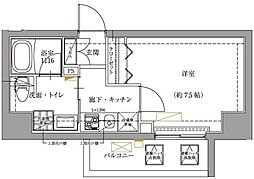 ユリカロゼ五反野 1階1Kの間取り