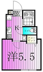 グランクオール千住仲町 3階1Kの間取り