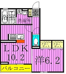 グレイスA 1LDKの間取図画像