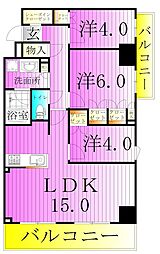 HF東尾久レジデンス 3LDKの間取図画像
