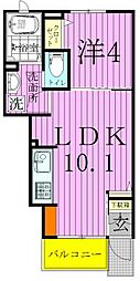 ピュア 1LDKの間取図画像