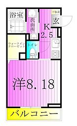 GrandeCarro2 1Kの間取図画像