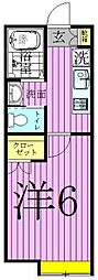 クリスタル竹の塚 1Kの間取図画像