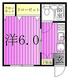 第2小島ビル 1Kの間取図画像