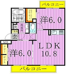 RSA2 2LDKの間取図画像