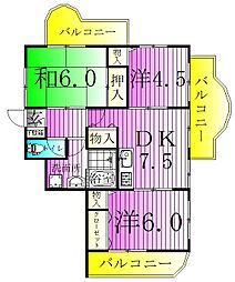 フォーラム北綾瀬 3DKの間取図画像