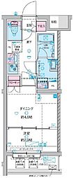 GENOVIA竹ノ塚 1DKの間取図画像