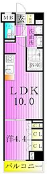 Alivis綾瀬 1LDKの間取図画像