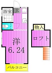 日乃出コーポ 1Kの間取図画像