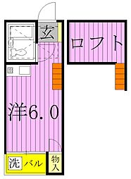 ブルーメ一ツ家33 ワンルームの間取図画像