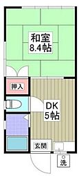 ハイツ元町A 1DKの間取図画像