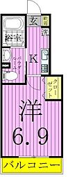 エルスタンザ綾瀬1丁目 1Kの間取図画像