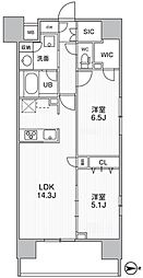 THEパームス熊野前 2LDKの間取図画像