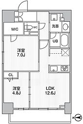 THEパームス熊野前 2LDKの間取図画像