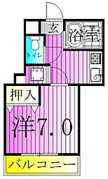アサヒハイツ 1Kの間取図画像