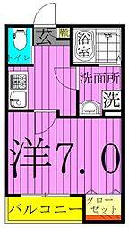 riviere亀有 1Kの間取図画像