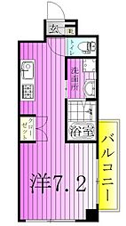 メトロステージ亀有 1Kの間取図画像