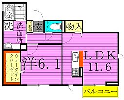 グランアンス 1LDKの間取図画像
