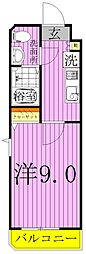 グランフォース谷在家 1Kの間取図画像
