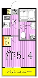 サヴォイ北千住 1Kの間取図画像