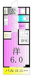 ライジングプレイス綾瀬 1Kの間取図画像