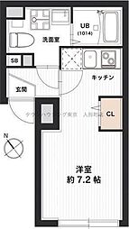 東武亀戸線 曳舟駅 徒歩10分の賃貸マンション 3階ワンルームの間取り