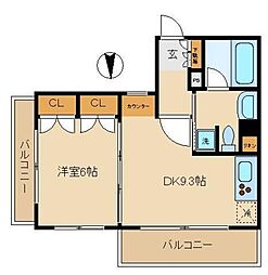 パークアクシス仲御徒町 3階1DKの間取り