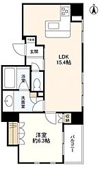 グランカーサ銀座イースト 2階1LDKの間取り