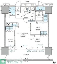 パークアクシス西大島コンフォートスクエア 1411 14階3LDKの間取り