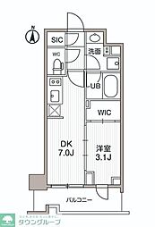 シーズンフラッツ両国サウス 4階1DKの間取り