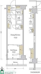 アーバネックス菊川 7階1DKの間取り