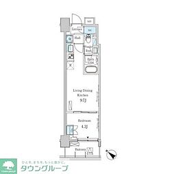 パークアクシス押上レジデンス 7階1LDKの間取り