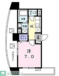 メゾン　ド　ルビアン 2階1Kの間取り