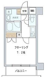 パークウェル神田ＥＡＳＴ 4階1Kの間取り