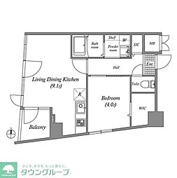DIO亀戸天神前 2階1LDKの間取り