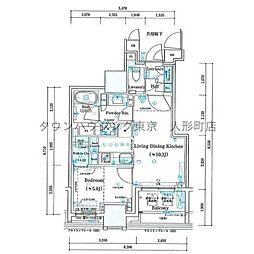 ミレアコート銀座プレミア 1LDKの間取図画像