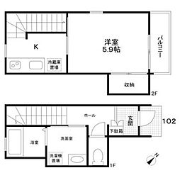 ｍａｉｓｏｎｅｔｔｅ　Ｋ2 102 1階1Kの間取り