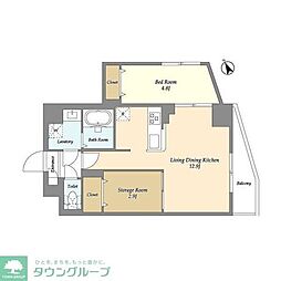 アルファコート曳舟2 1SLDKの間取図画像
