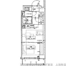 ルネサンスコート築地 1DKの間取図画像