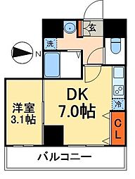ディアレイシャス押上タワービュー通り 1DKの間取図画像